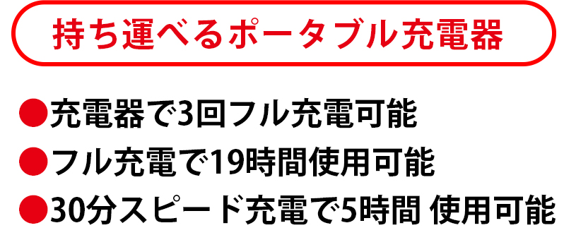 持ち運べるポータブル充電器